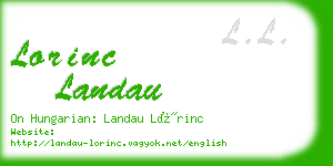 lorinc landau business card